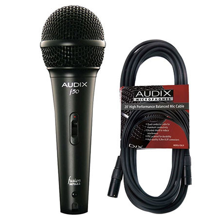 Audix F50CBL Fusion Cardioid Dynamic Handheld Microphone With 20' XLR ...