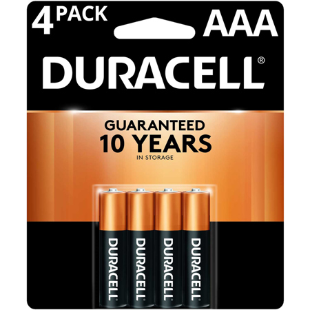 Duracell CopperTop AAA Alkaline Battery, 4-Pack DURMN2400B4Z - Adorama