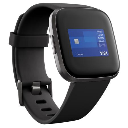 Fitbit versa black & black aluminum smartwatch online