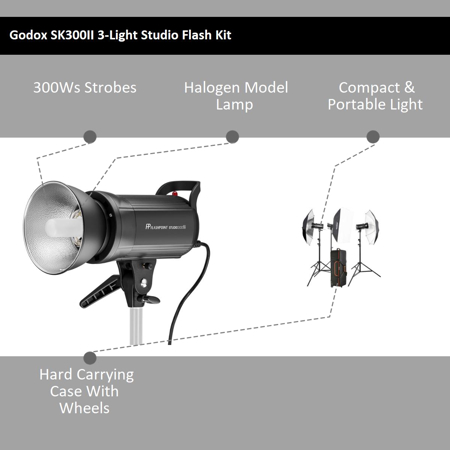 Godox SK300II 3-Light Studio Flash Kit SK300II-D - Adorama