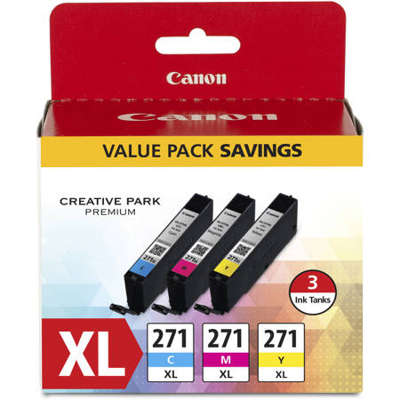 Canon CLI-271 XL 3-Pack Ink Tanks for PIXMA MG, TS Series Printers ...