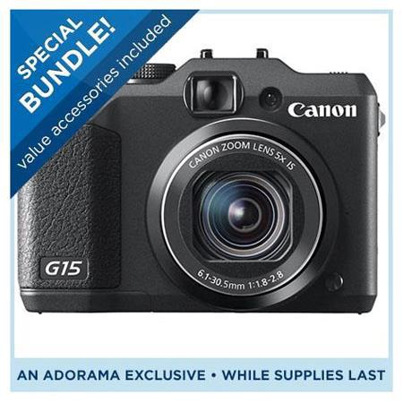 Canon PowerShot G15 Compact Digital Camera - Special Promotional Bundle  6350B001 Z