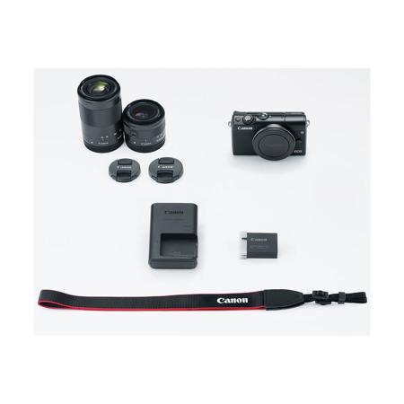 Canon EOS M100 Mirrorless Camera, EF-M 15-45mm & 55-200mm IS STM