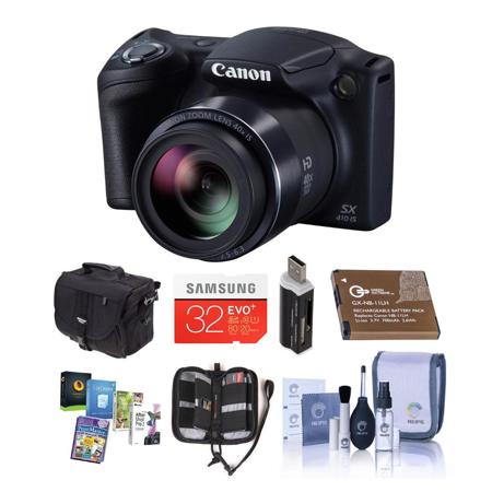 Canon PowerShot SX410 IS Digital Camera, Black with Premium