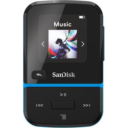 SanDisk 32GB Clip Sport Go Wearable MP3 Player, Blue - Adorama