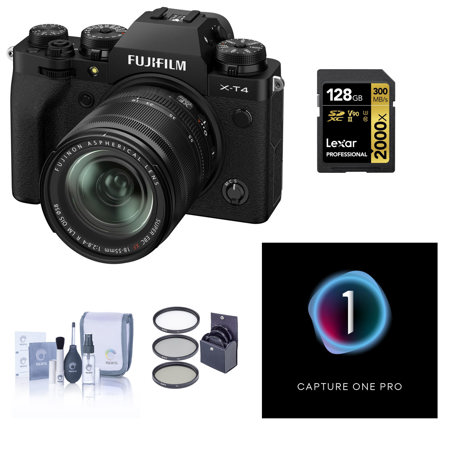 Fujifilm X-T4 Mirrorless Digital Camera With 18-55mm Lens, Black W ...