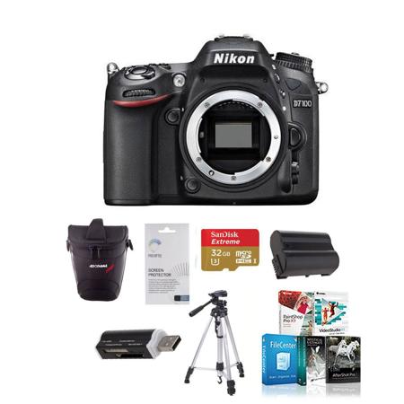 Nikon D7100 DX-format Digital SLR Camera Body, Black - Bundle - with 32GB  Class SDHC Card, Spare Battery, Holster Case, Tripod, Screen Protector,