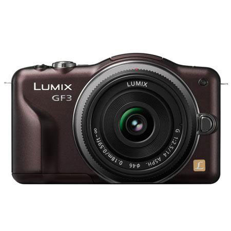 Panasonic Lumix DMC-GF3 Digital Camera w/14mm f2.5 Lens, Brown +14