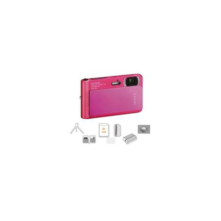 Sony DSC-TX30 Cyber-shot Digital Camera, 18.2 Megapixel Pink - Bundle With  Sony 16GB Micro SDHC Card, LowePro camera Pouch, Spare Battery, New Leaf 3 