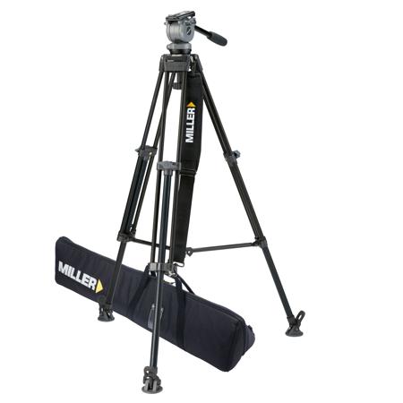 Miller DS10 Fluid Head with Toggle LW 2-Section Aluminum Alloy Tripod and  835 DS Above Ground Spreader