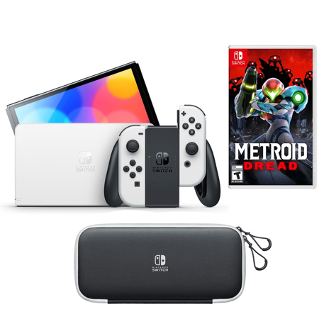 Nintendo Switch - Console OLED Model - White and Carrying Case and Screen  Protector (OLED) [Bundle] : : Video Games