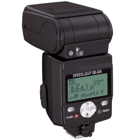 Nikon SB-800 TTL AF Shoe Mount Speedlight, Guide Number at ISO 100, m/ft.  56/184 at 105mm Setting, USA Warranty.