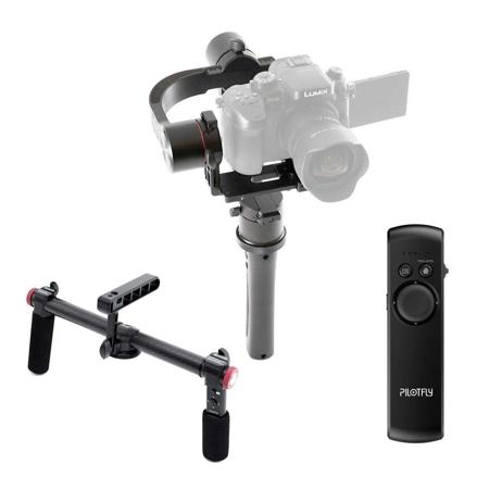 Pilotfly H2 3-Axis Handheld Gimbal Stabilizer for Mirrorless and DSLR  Cameras, - Bundle With Pilotfly 2-Hand Holder for H2 and T1 Camera Gimbals, 