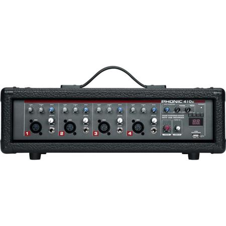 Phonic Powerpod 410R 100W Powered Mixer with Variable Delay, 4x Mic/line  Input Channel