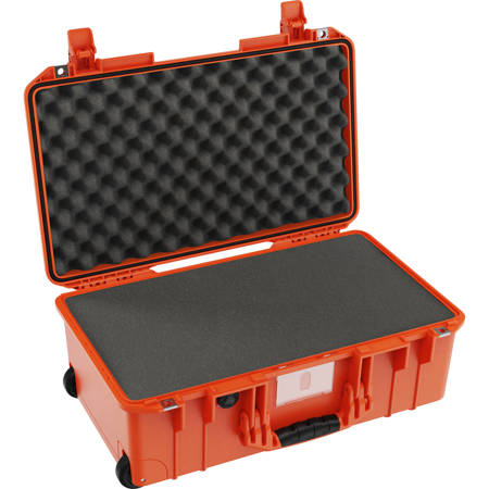 Pelican 1535AirWF Wheeled Carry-On Hard Case with Foam Insert, Orange ...