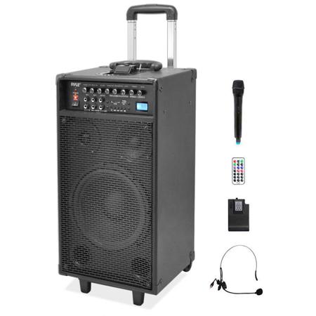 Pyle 800 Watt 2-Channel Wireless PA System with Handheld/Lavalier ...