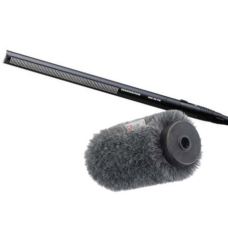 Sennheiser MKH-416 Short Interference Tube Microphone with Rycote 18cm Long  Hair Softie