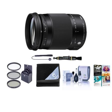 Sigma 18-300mm F3.5-6.3 DC Macro HSM Lens for Pentax DSLR Cameras - Bundle  With 72mm Filter Kit, Lens Pouch Large, Cleaning Kit, Capleash, Lens Pen