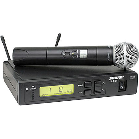 Shure ULXS24 58 M1 Wireless Handheld Microphone System M1 662 698 MHz Includes ULXS4 Receiver ULX2 Transmitter SM58 Capsule