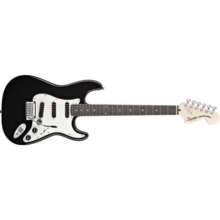 Squier Deluxe Hot Rails Stratocaster Electric Guitar, Black 0300510506