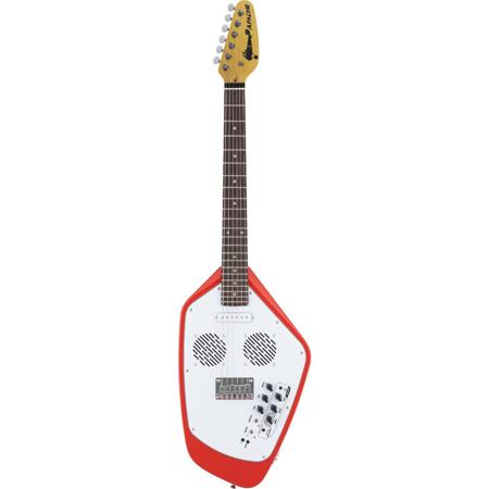 Vox APACHE II Travel Electric Guitar with Built-in Amp and Rhythms, Phantom  Style, Salmon Red