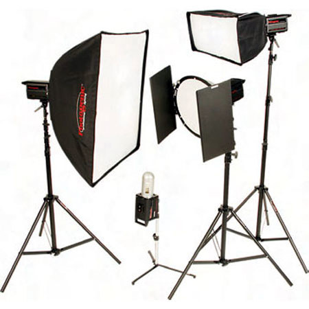 Photogenic PL-600K, 2000ws Solair Powerlight Kit, with Four PL500DRC ...