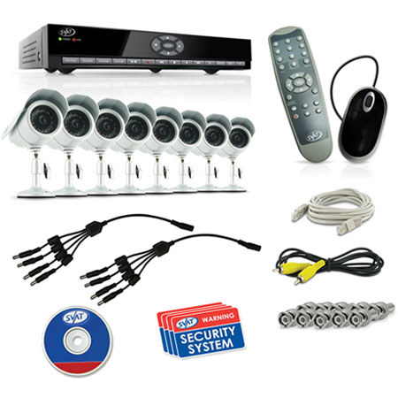   Electronics 8 Channel 8 Cameras H.264 Smart DVR Security System  