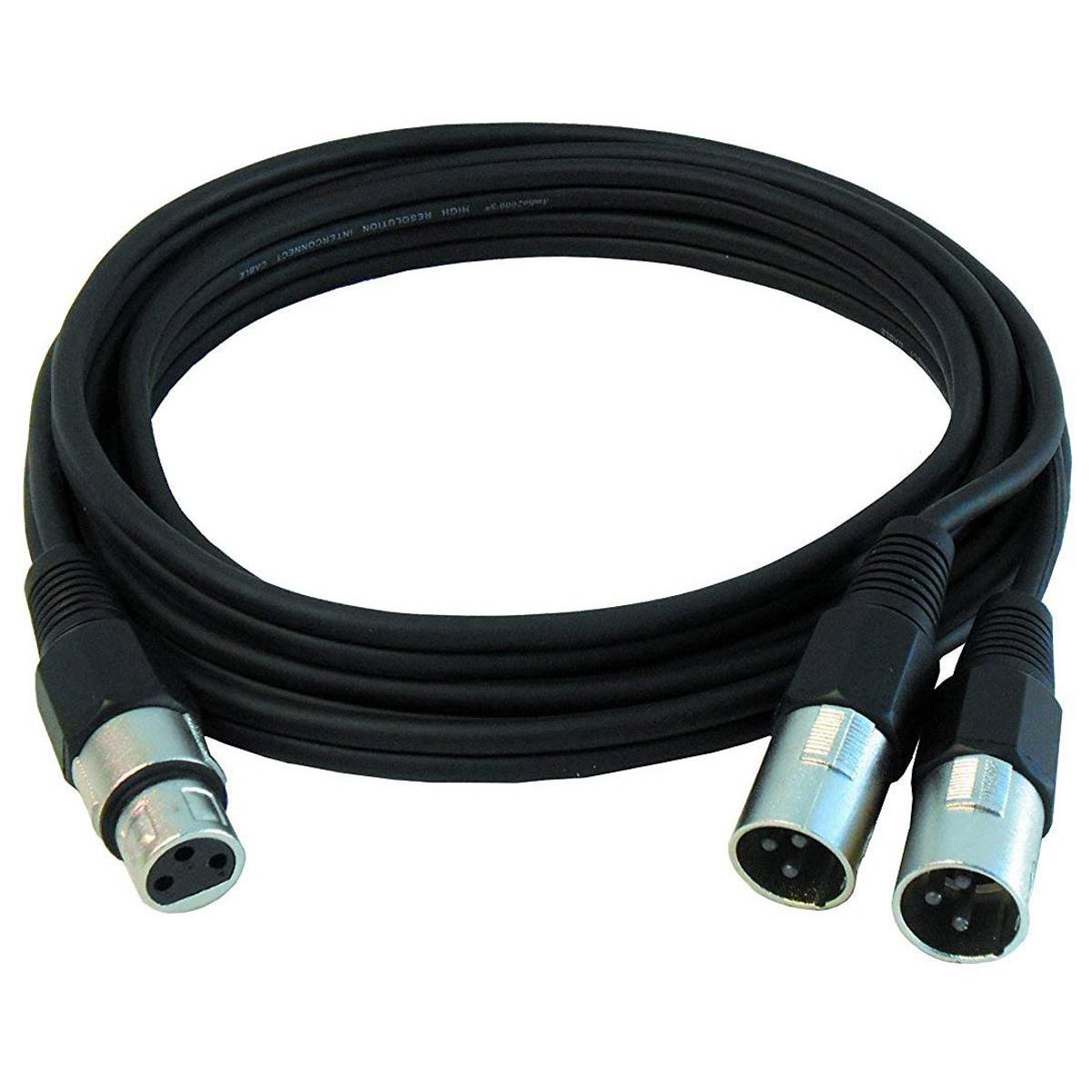 

Audio 2000s ADC2034 10'x5/10mm One XLR Female to Two XLR Male Audio Cable