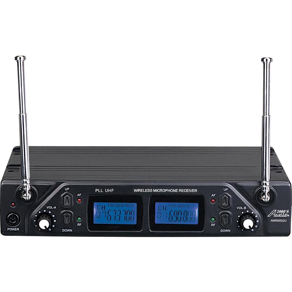 2-Channel UHF Wireless Headset/Lavalier Microphone System - Audio 2000s AWM6502UF