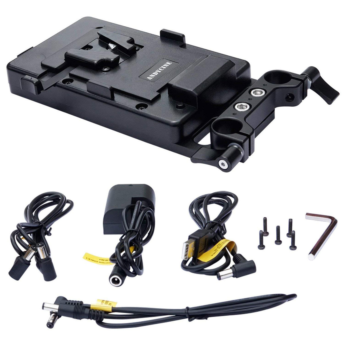 

AndyCine ANDYCINE Multi-Output V-Mount Battery Plate with Rod Mount and Cheese Plate