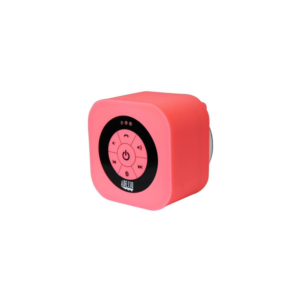 

Adesso Xtream S1 Bluetooth 3.0 Waterproof Speaker with Built-In Mic, Single,Pink