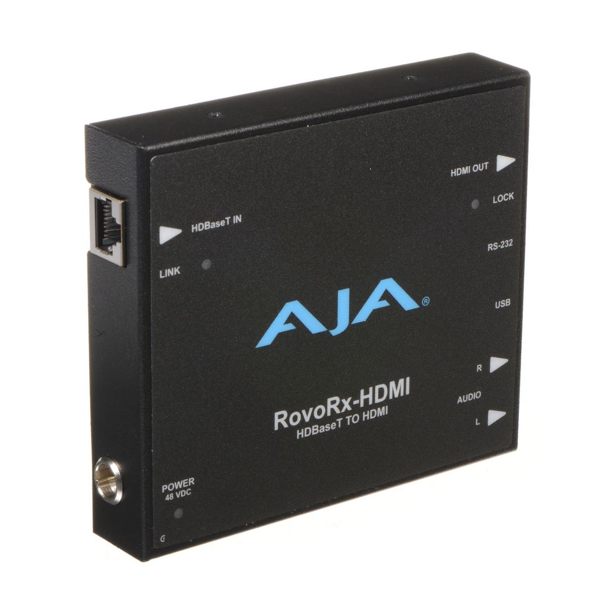 

AJA RovoRx-HDMI UltraHD/HD HDBaseT Receiver, Integrated HDMI Video/Audio Outputs