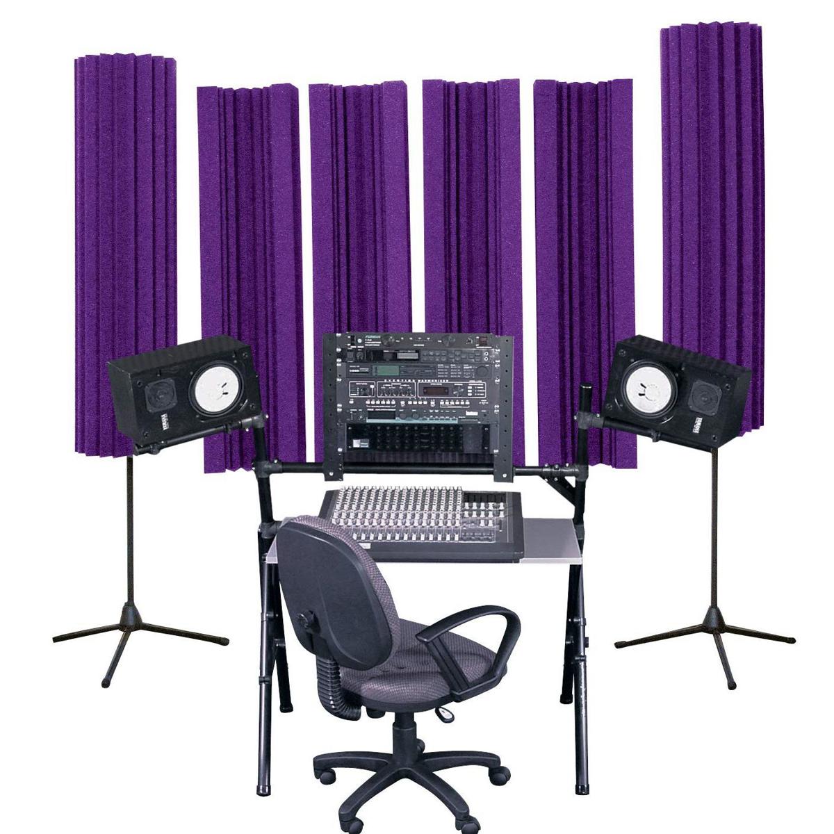 

Auralex Sunburst-360 Concave Bass Traps with Stand, Pair, Purple