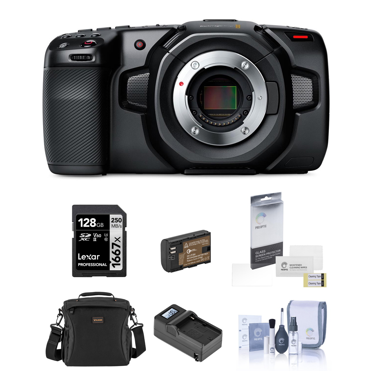 Blackmagic Design Pocket Cinema Camera 4K with Essential Accessories Kit -  CINECAMPOCHDMFT4K EK