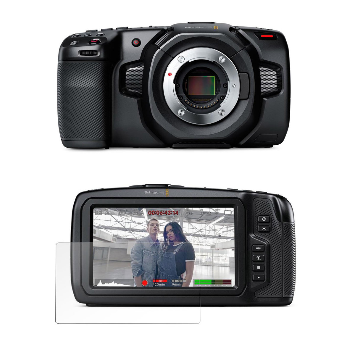 Blackmagic Design Pocket Cinema Camera 4K - With Glass Screen Protector -  CINECAMPOCHDMFT4K U