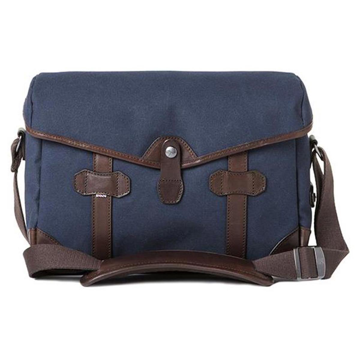 

Barber Shop Pageboy Messenger Camera Bag, Small, Blue Canvas/Dark Brown Leather