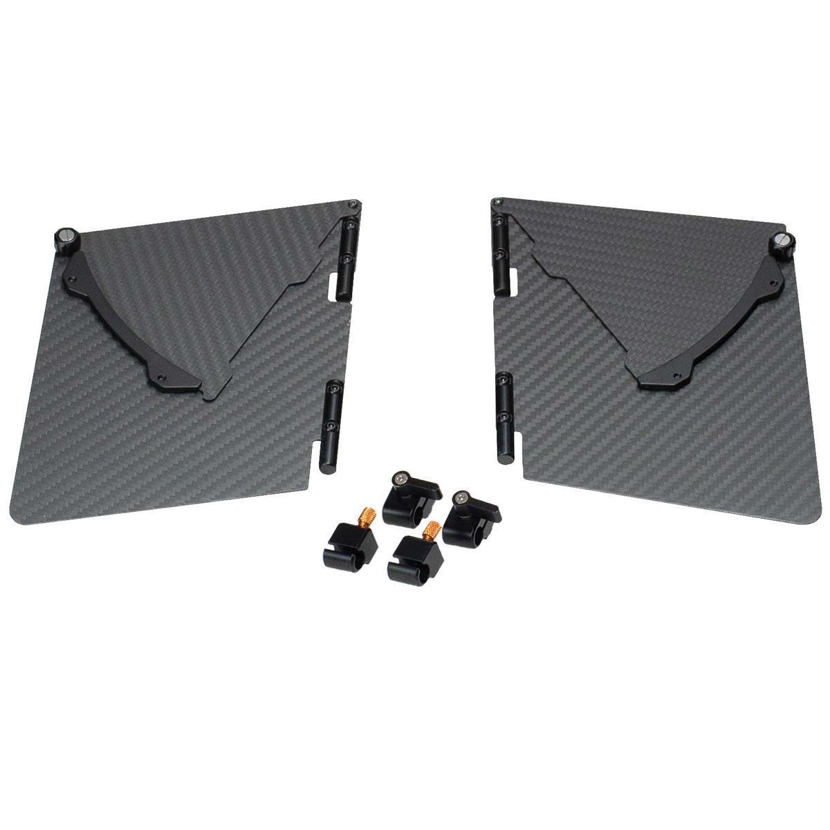 

Bright Tangerine Carbon Fiber Side Flags with Variable Wings for Matte Boxes