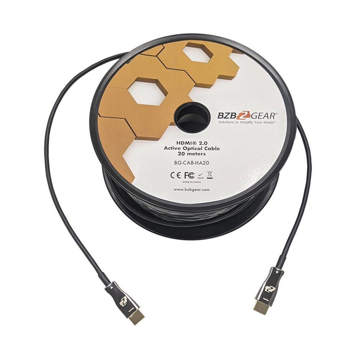 

BZB GEAR 66' 4K Ultra HD 18Gbps HDMI 2.0 Active Optical Cable