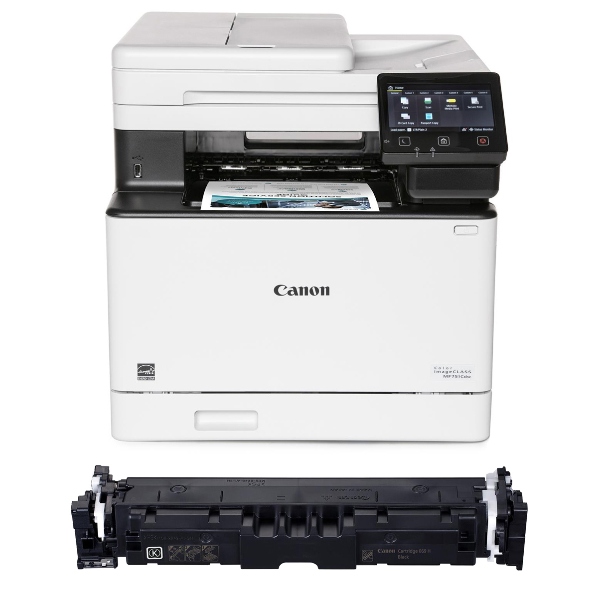 Canon Color imageCLASS MF751Cdw AIO Wireless Printer w/069 Black Toner Cartridge -  5455C015 K