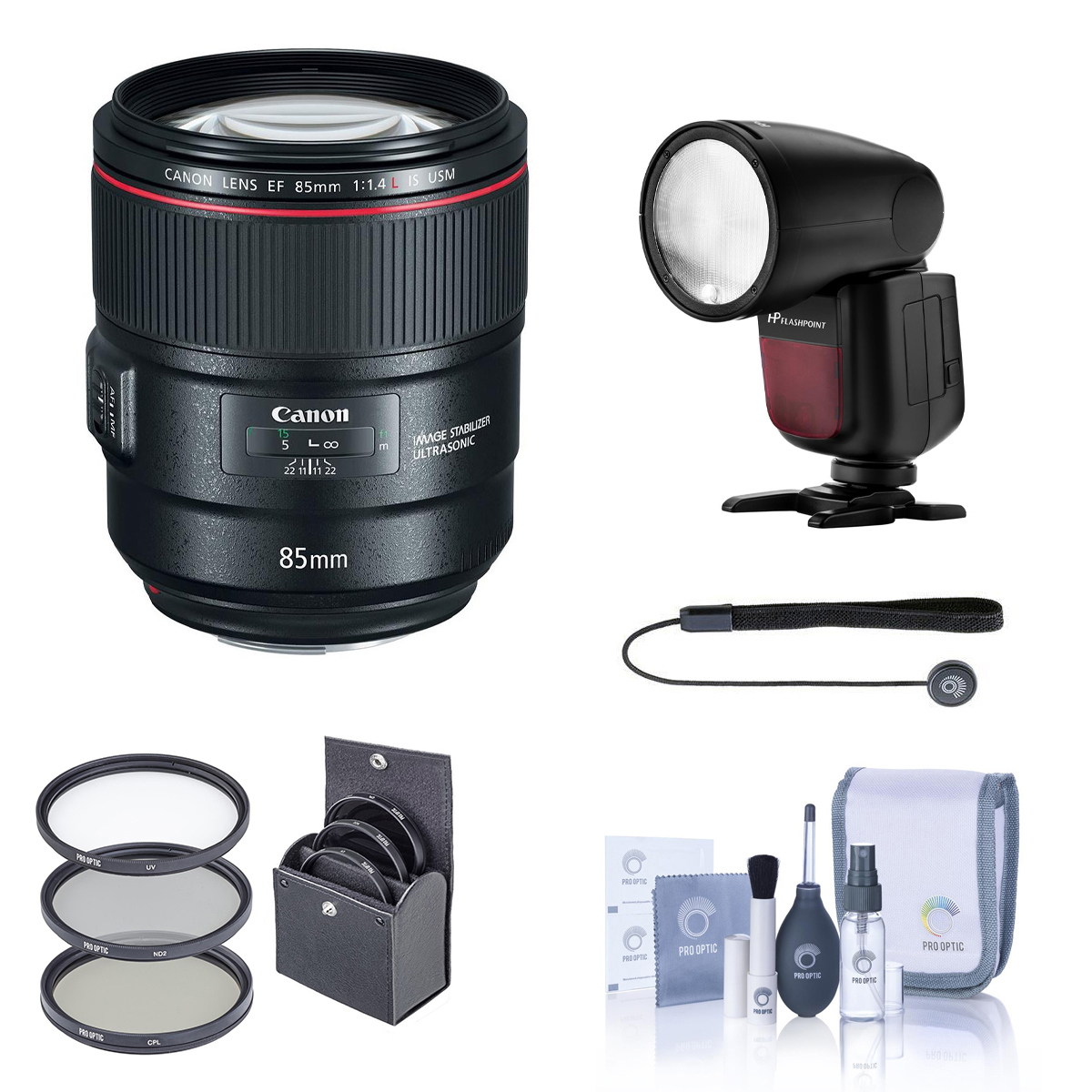 

Canon EF 85mm f/1.4L IS USM Lens with Flashpoint Zoom Li-on X R2 Flash Kit