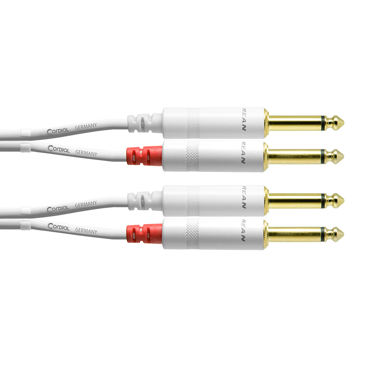 

Cordial Cables Unbalanced Dual-Mono Cable, 2x 1/4" TS M to 2x 1/4" TS M,5',White