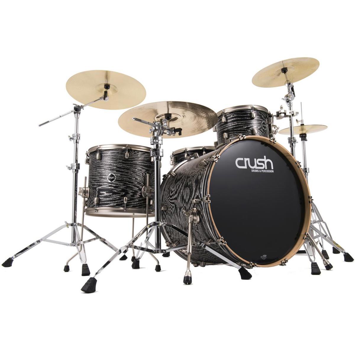 

Crush Drums Sublime AXM 4-Piece Shell Pack with 24x18" Bass Drum, Trans Satin Black Sprkle