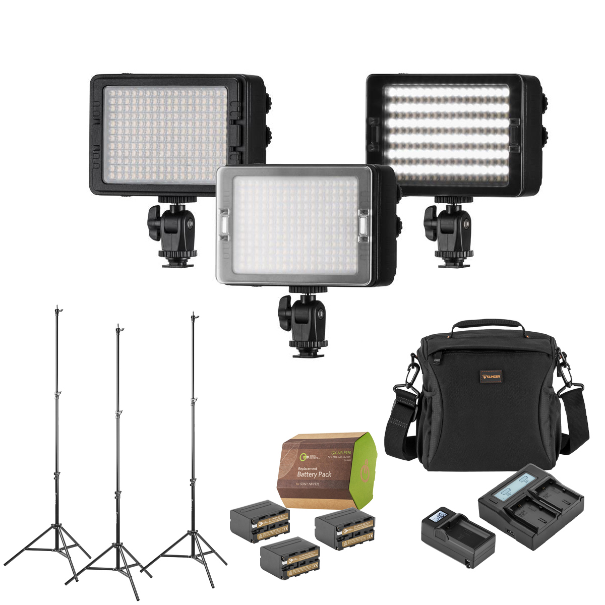 

CLAR 3x 204 Bi-Color On Camera LED Light with Accessories Kit