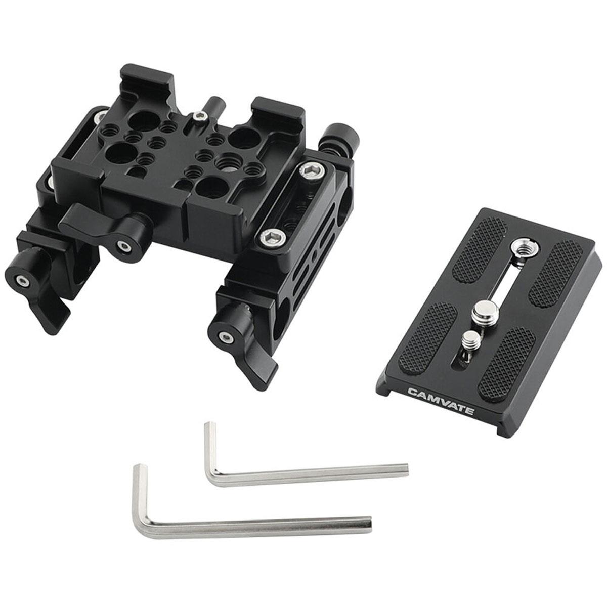 

CAMVATE Manfrotto Quick Release Baseplate w/Sliding Plate & 15mm Dual-Rod Clamp