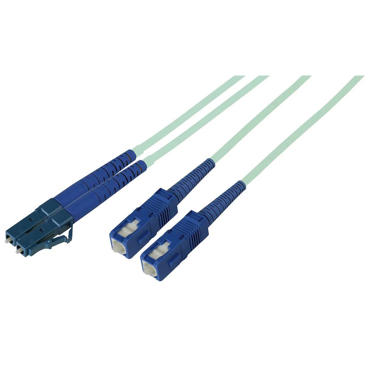 Camplex 32.8' OM3 50/125 Multimode Duplex LC to SC Fiber Optic Patch Cable