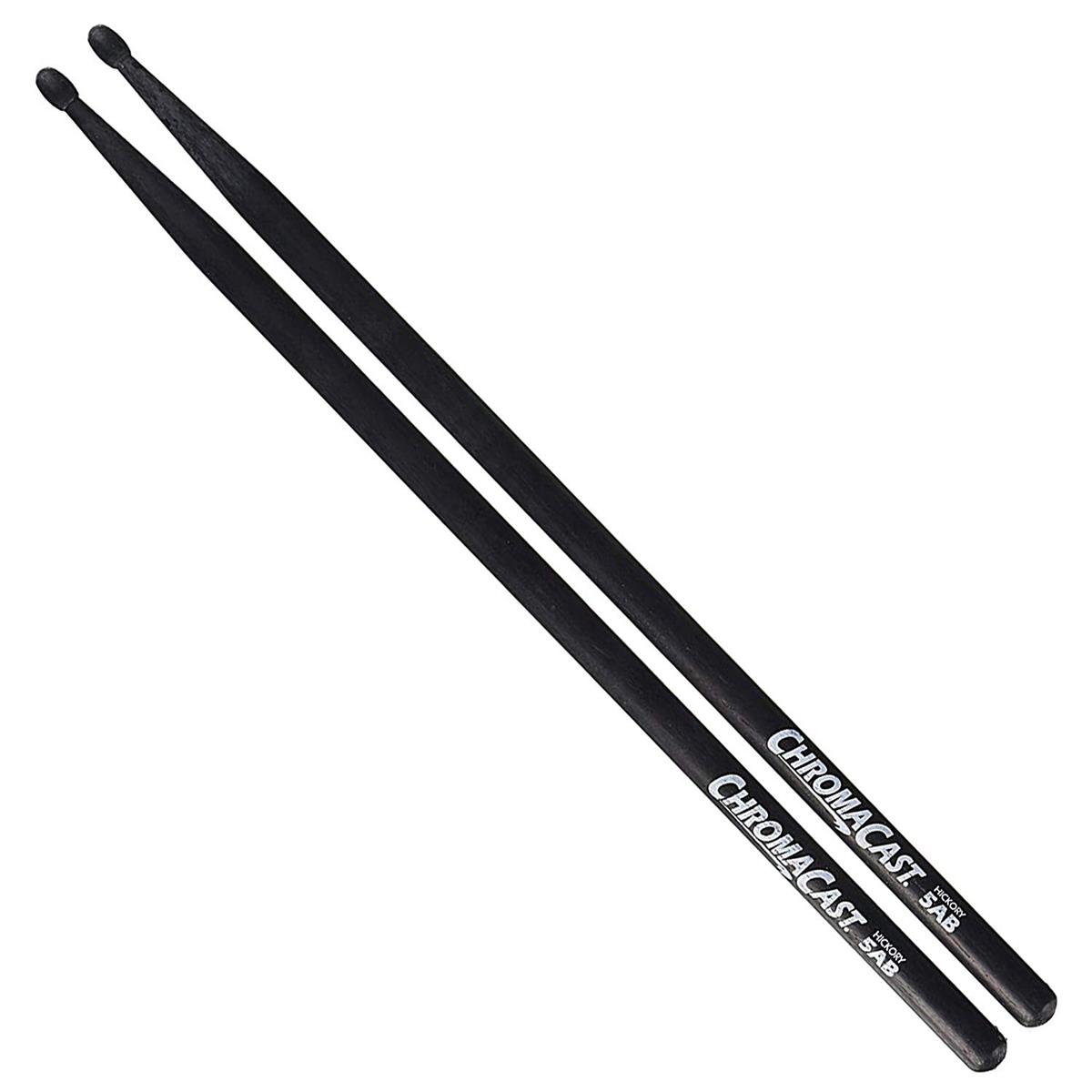 

ChromaCast 5A USA Hickory Wood Tipped Drumsticks, Black