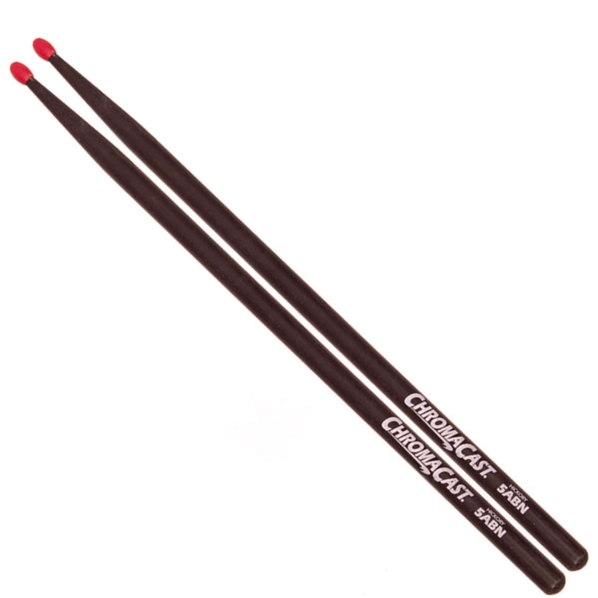 

ChromaCast 5A USA Hickory Nylon Tipped Drumsticks, Black