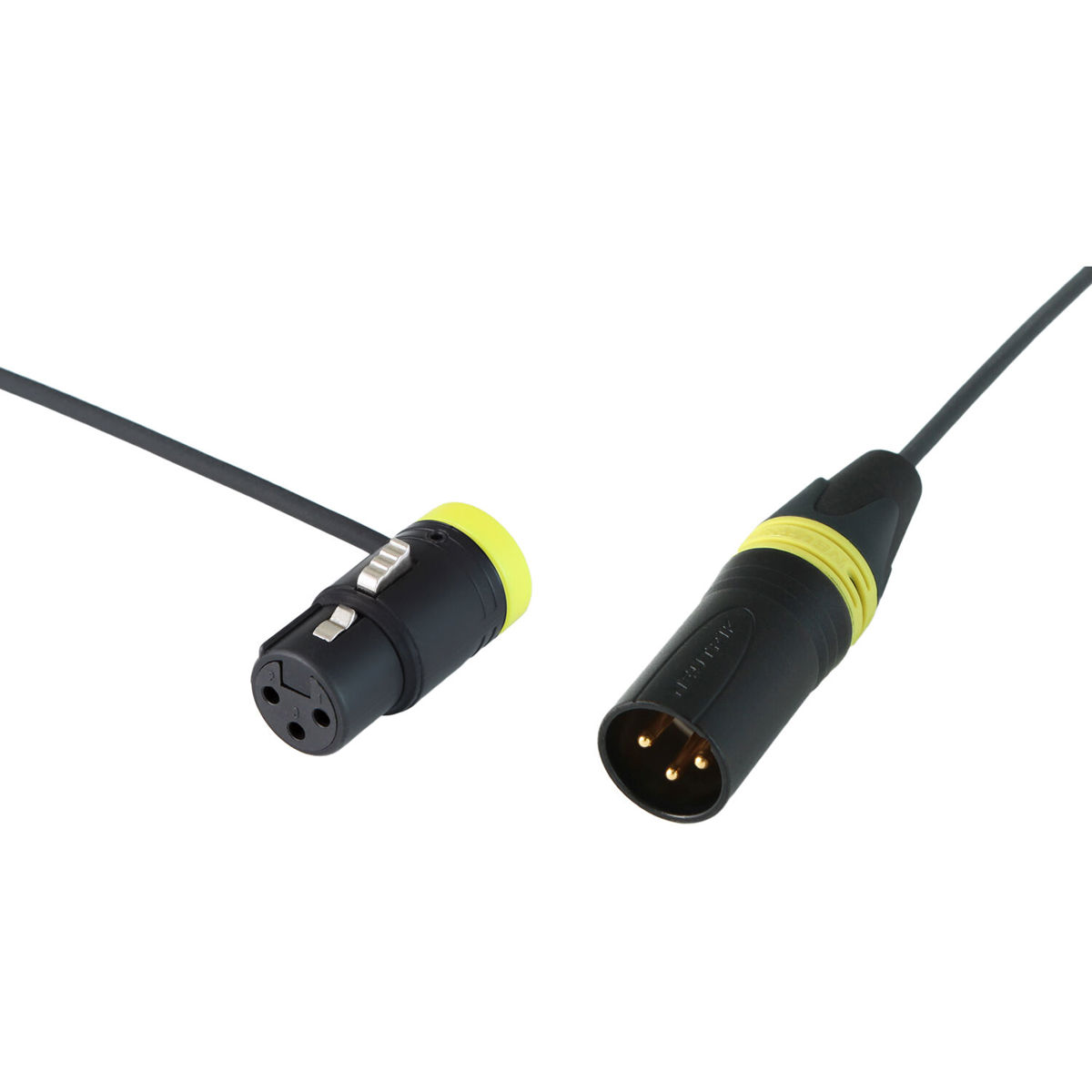 

Cable Techniques 24" Premium R/A XLR-3F to 3M Straight Mic Cable, Yellow Caps