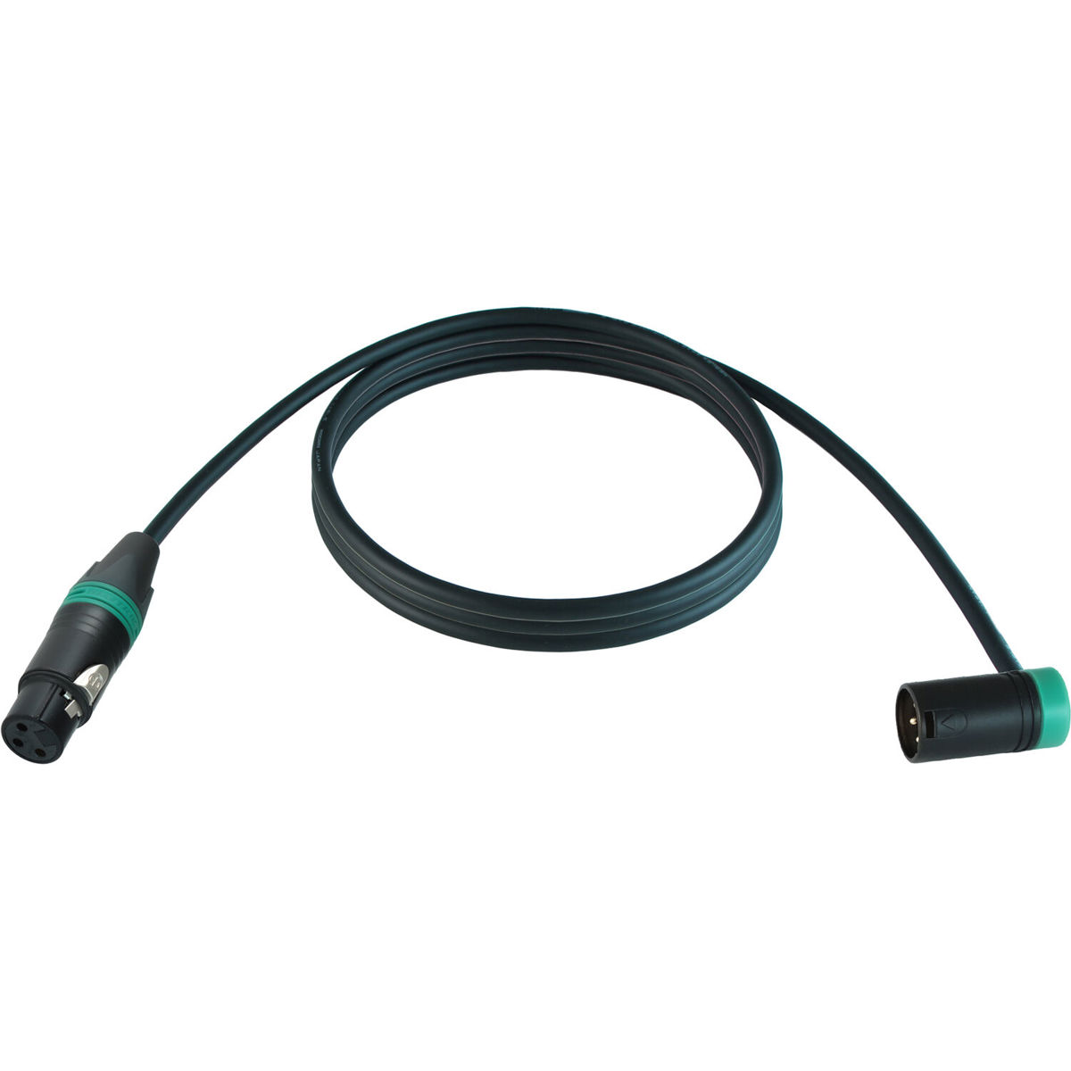 

Cable Techniques 15' Straight XLR-3F to 3M R/A Mogami W2549 Mic Cable, Green Cap