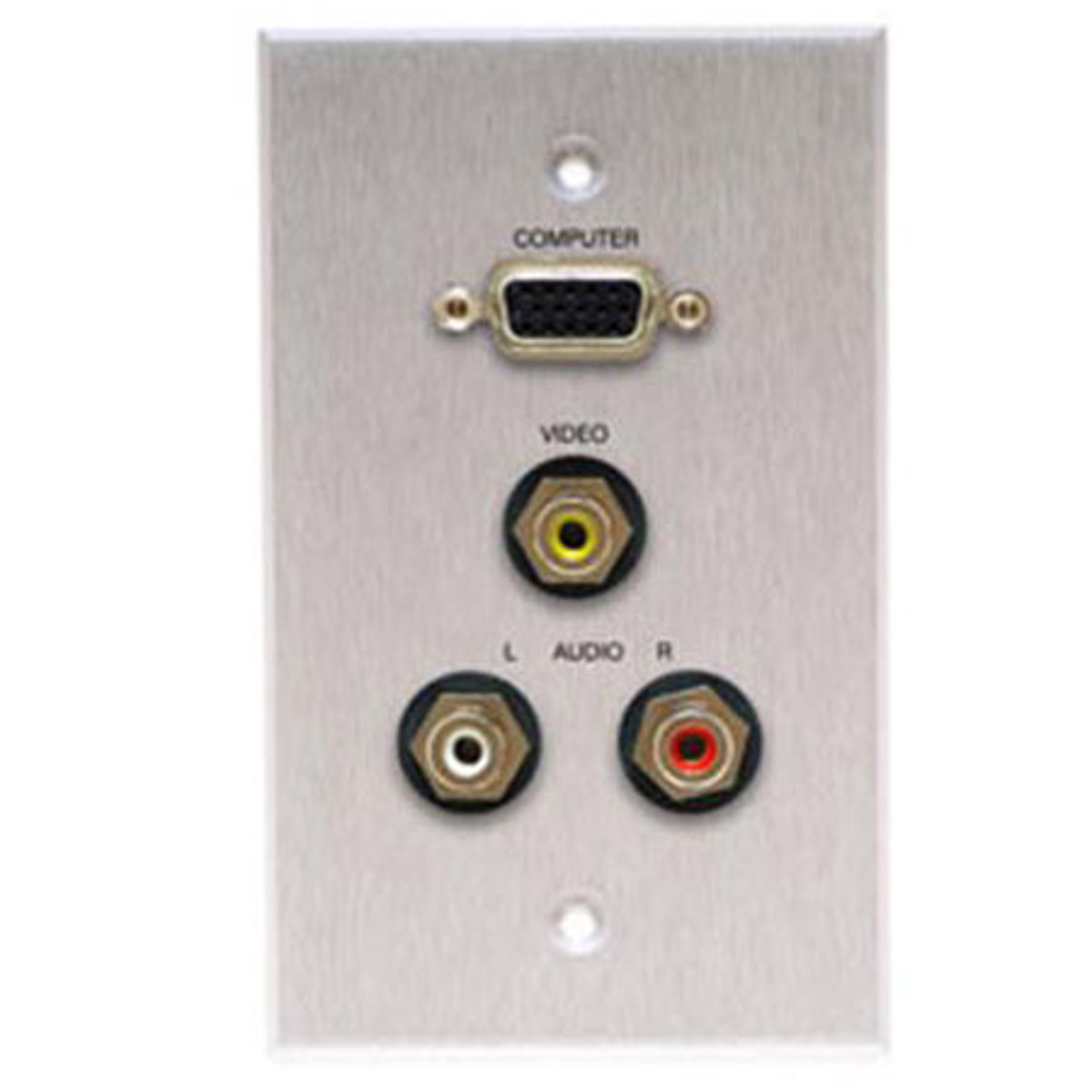 

Comprehensive Single Gang Wallplate, HD15, 3RCA -Passthru, Anodized Clear